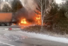 Фото - В Иркутской области грузовик загорелся из-за перегрева тормозов